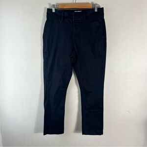 KOTN Womens Trouser Pants Size 10 Black Twill Egyptian Cotton Tapered Leg Pocket